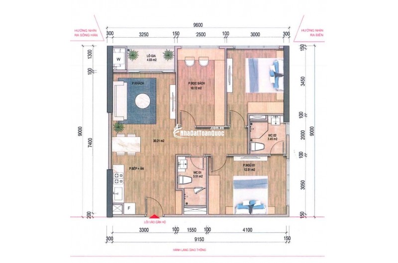 Hot! Căn hộ 2PN +1 cạnh siêu thị Vincome, kết nối bãi tẵm Mỹ Khê 500m chỉ 5418 tỷ